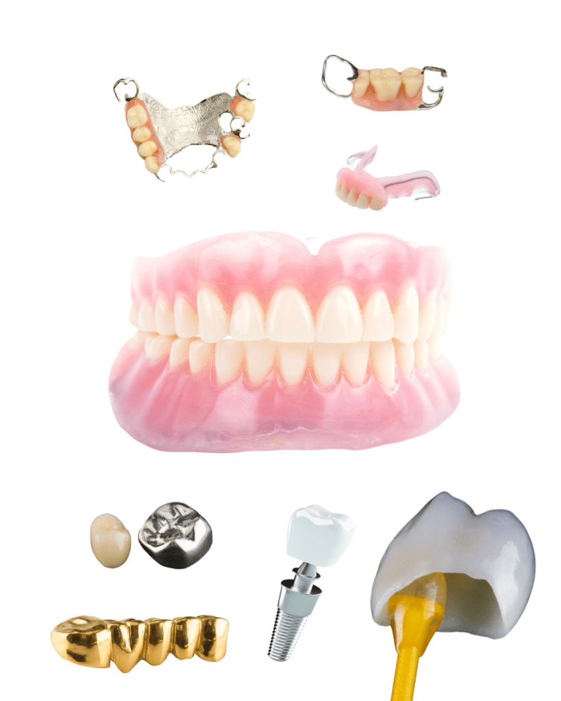 Various types of denture